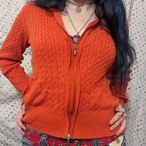 adorable vintage Y2K Tommy Hilfiger orange turtle neck sweater 🍊